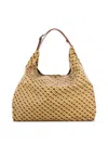 Gherardini Geometric Pattern Shoulder Bag With Adjustable Strap In Brown