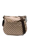 Gherardini Shoulder Bag With Geometric Pattern In Brown