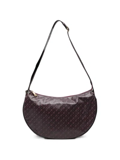 Gherardini Small Hobo Logo-print Shoulder Bag In Brown