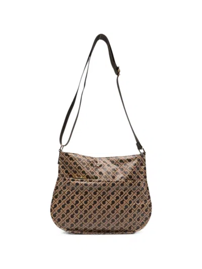 Gherardini Small Monogram-print Shoulder Bag In Brown