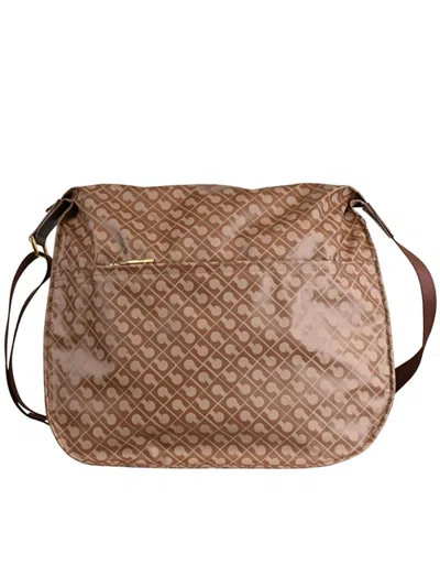 Gherardini Small Rectangular Brown Geometric Crossbody Satchel