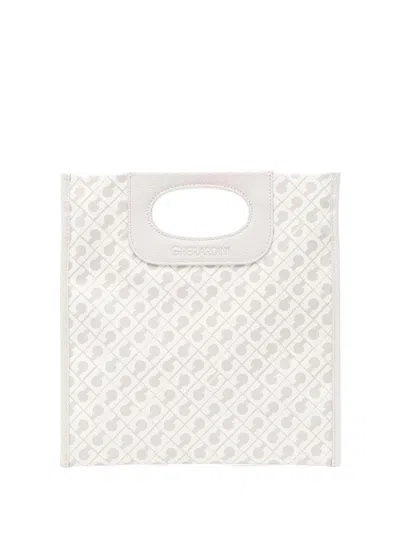 Gherardini Softy Coconut White Bag With All-over Logo