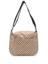 Gherardini Geometric Pattern Shoulder Bag With Adjustable Strap In Brown