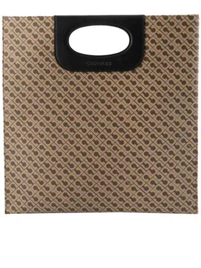 Gherardini Striped Ribbon Bag In Brown