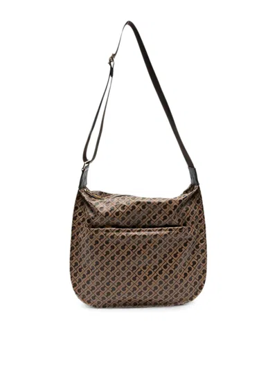 Gherardini Toffee Beige Shoulder Bag With All-over Logo