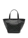 Gherardini Trapezoidal Grey Tote Bag With Zip Interior In Black