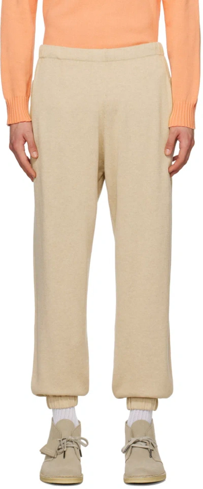 Ghiaia Cashmere Beige Jogger Sweatpants In 8200 Vanilla