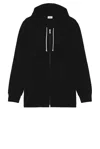 Ghiaia Cashmere Hoodie Full Zip In Black