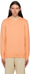 Ghiaia Cashmere Orange Crewneck Sweater In 934 Peach