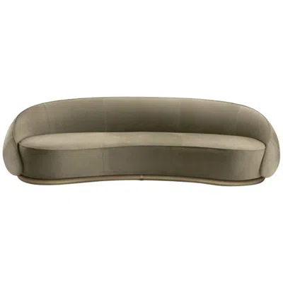 Pre-owned Ghidini 1961 Abbracci 3-seat Sofa Grey Nubuck Leather Brass Base By L. Bozzoli In Gray