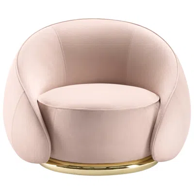 Pre-owned Ghidini 1961 Abbracci Armchair In Pink Leather With Brass Base By L. Bozzoli