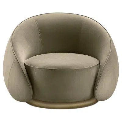 Pre-owned Ghidini 1961 Abbracci Circular Green Armchair By Lorenza Bozzoli