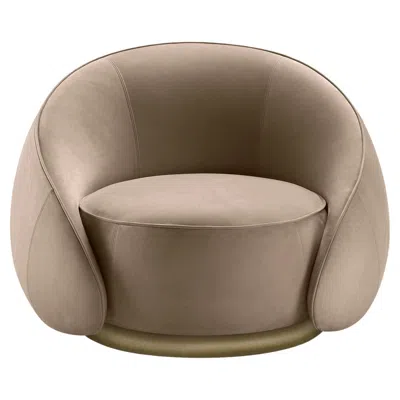 Pre-owned Ghidini 1961 Abbracci Circular Taupe Armchair By Lorenza Bozzoli In Brown