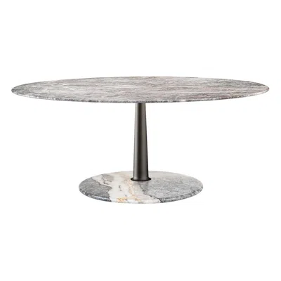 Pre-owned Ghidini 1961 Arnold Round Marble Dining Table By Paolo Rizzato In Gray