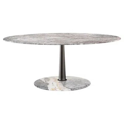 Pre-owned Ghidini 1961 Arnold Round Marble Dining Table By Paolo Rizzato In Gray