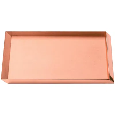 Pre-owned Ghidini 1961 Axonometry A4 Tray In Rose Gold Finish In Red