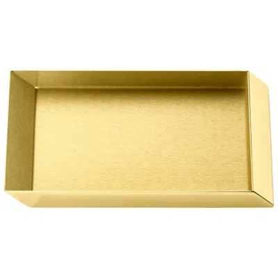 Pre-owned Ghidini 1961 Axonometry Rectangular Small Tray In Polished Brass In Orange