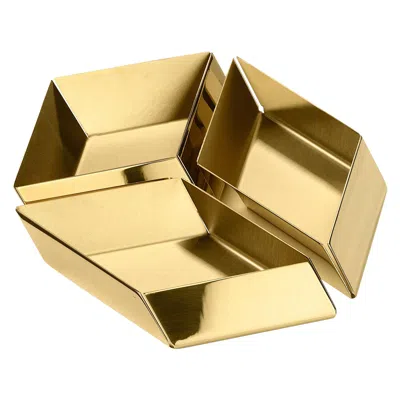Pre-owned Ghidini 1961 Axonometry Small Cube Tray In Brass By Elisa Giovanni In Orange