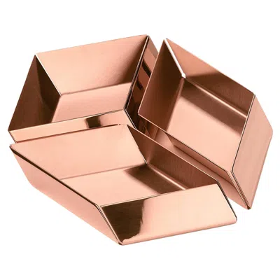 Pre-owned Ghidini 1961 Axonometry Small Cube Tray In Copper By Elisa Giovanni In Orange