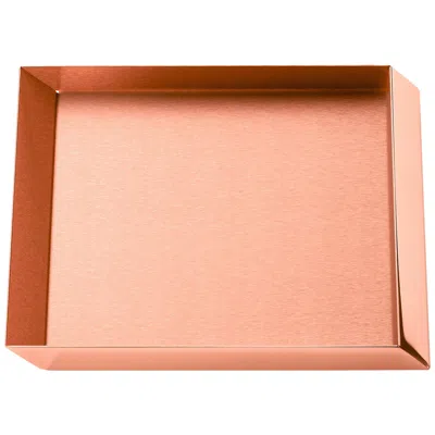 Pre-owned Ghidini 1961 Axonometry Small Squared Tray In Copper By Elisa Giovanni In Orange