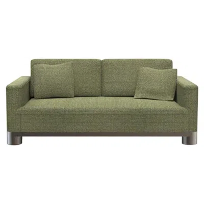 Pre-owned Ghidini 1961 Bold 2-seat Sofa In Fabric With Black Gold Base By E. Giovannoni