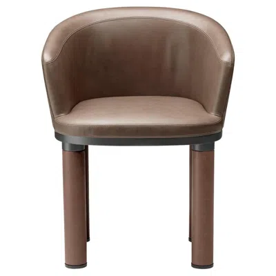 Pre-owned Ghidini 1961 Bold Brown Leather Armchair By Elisa Giovannoni