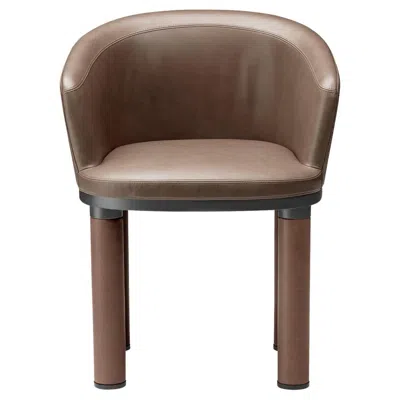 Pre-owned Ghidini 1961 Bold Brown Leather Armchair By Elisa Giovannoni