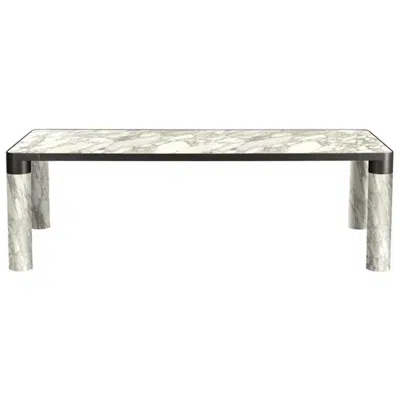 Pre-owned Ghidini 1961 Bold Large Table In Calacatta Marble Top & Black Gold, E.giovannoni