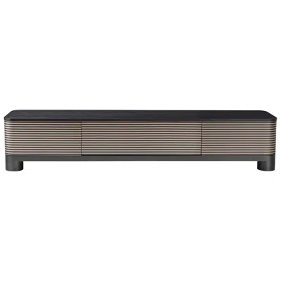 Pre-owned Ghidini 1961 Bold Living Cabinet In Wood And Black Gold By E. Giovannoni