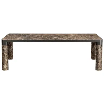 Pre-owned Ghidini 1961 Bold Medium Table In Marble Top And Black Gold, E.giovannoni