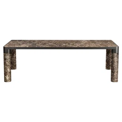 Pre-owned Ghidini 1961 Bold Small Table In Emperador Marble Top & Black Gold, E.giovannoni