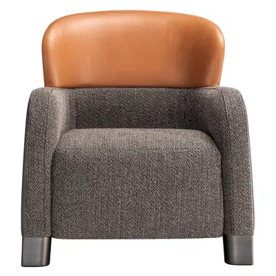 Pre-owned Ghidini 1961 Bucket Brown/gray Armchair With Low Headrest In Black