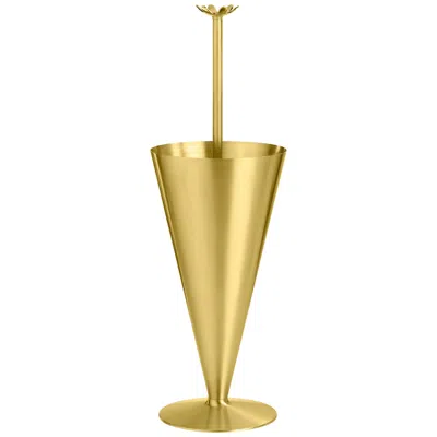 Pre-owned Ghidini 1961 Butler Umbrella Stand In Satin Brass By Richard Hutten In Sand