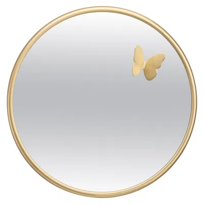 Pre-owned Ghidini 1961 Butterfly Round Small Mirror In Gray