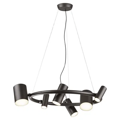 Pre-owned Ghidini 1961 Cancan Round Black Metal Chandelier By
