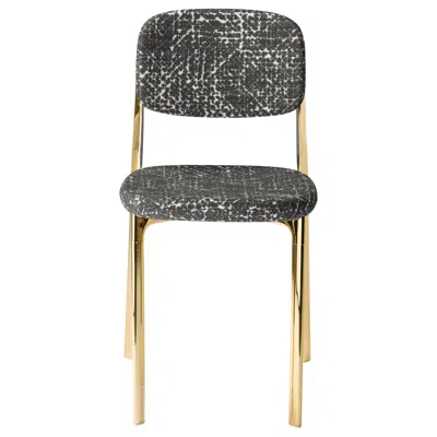 Pre-owned Ghidini 1961 Coast Chair In Dark Gray Fabric With Polished Brass By Branch