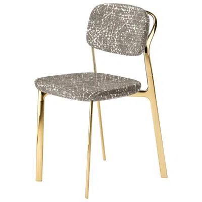 Pre-owned Ghidini 1961 Coast Chair In Light Grey Fabric With Polished Brass By Branch In Gray
