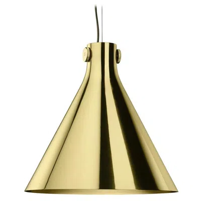 Pre-owned Ghidini 1961 Cone Suspension Lamp In Polished Brass By Richard Hutten In Sand