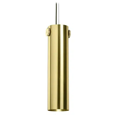 Pre-owned Ghidini 1961 Cylinder Suspension Lamp In Polished Brass By Richard Hutten In Sand