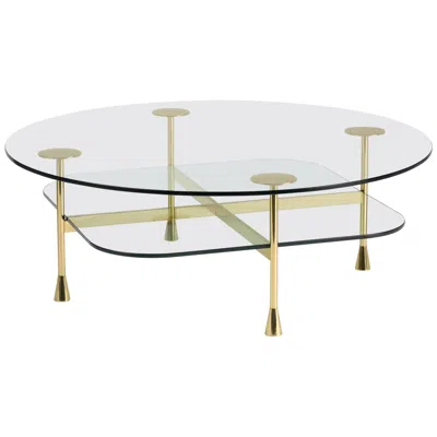 Pre-owned Ghidini 1961 Da Vinci Round Table In Crystal By Richard Hutten In Gray