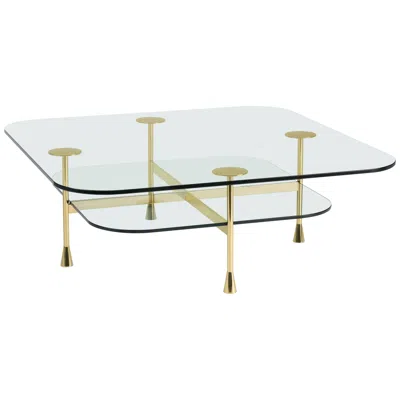 Pre-owned Ghidini 1961 Da Vinci Square Table In Crystal By Richard Hutten In Gray