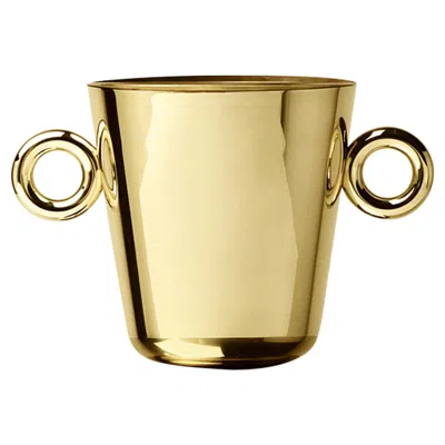 Pre-owned Ghidini 1961 Double O Ice Bucket In Polished Brass Finish By Richard Hutten In Sand