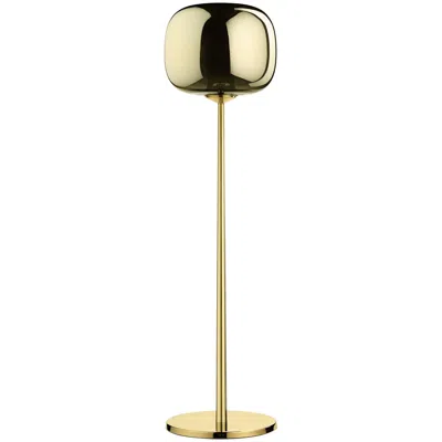 Pre-owned Ghidini 1961 Dusk Dawn Lower Floor Lamp In Brass And Metalized Glass Designed By Branch In Sand