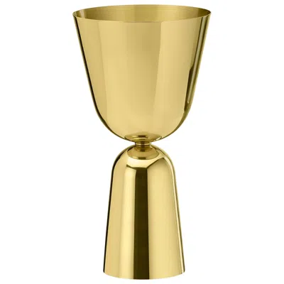 Pre-owned Ghidini 1961 Ema & Lou Tall Vase In Polished Brass In Orange