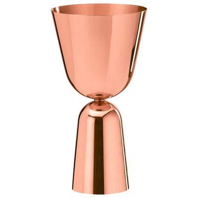 Pre-owned Ghidini 1961 Ema & Lou Tall Vase In Rose Gold Finish In Red