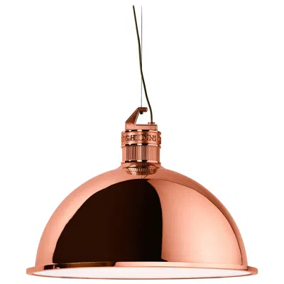 Pre-owned Ghidini 1961 Factory Large Suspension Light In Rose Gold Finish In Red