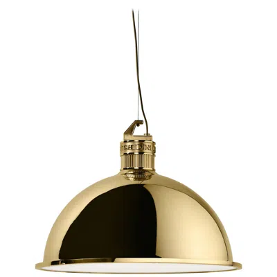 Pre-owned Ghidini 1961 Factory Medium Suspension Light In Brass By Elisa Giovanni In Sand