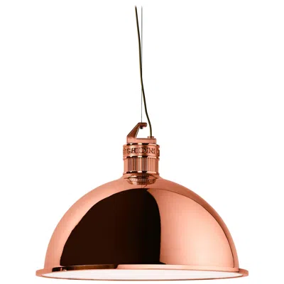 Pre-owned Ghidini 1961 Factory Medium Suspension Light In Copper By Elisa Giovanni In Orange