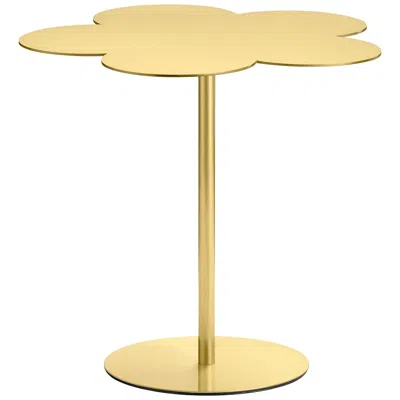 Pre-owned Ghidini 1961 Flowers Large Side Coffee Table In Satin Brass Finish In Orange