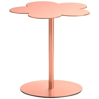 Pre-owned Ghidini 1961 Flowers Small Side Coffee Table In Rose Gold Finish In Red